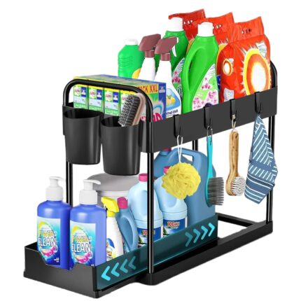 Raft multifunctional, 4 carlige, 2 cupe, MunDeir®, Negru