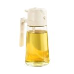 Sticla pulverizator ulei pentru bucatarie, set 2 in 1, sticla 470ml, transparent, reutilizabila, control precis al uleiului