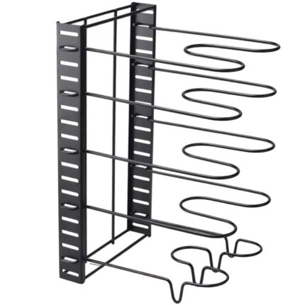 Organizator Reglabil pentru 5 Cratite, Oale si Tigai, pentru dulapul din Bucatarie, 5mm Grosime, 38x26x20.5, Negru, Bukate®