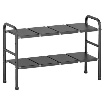 Organizator pentru bucatarie, SINBINTA, Placa dublu strat 8, Reglabil, Usor de demolat, Instalare convenabila, Rezistent la coroziune, Anti rugina, Otel inoxidabil, 25 x50 x68.5 (Scalabil 50-90cm)cm, Negru