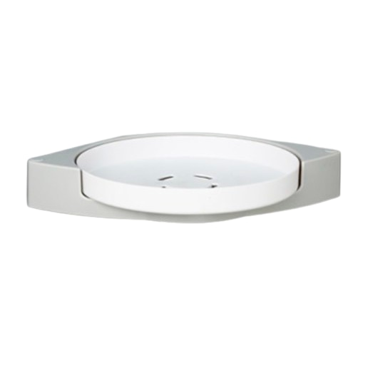 Suport rotativ pentru depozitare, capacitate mare, fara gaurire, alb, 25.5cm