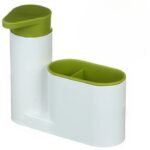 Organizator chiuveta 3 in 1, Plastic, Alb, 16 x 18 x 6 cm