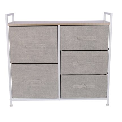 Comoda Grunberg , 83 x 29 x 77 cm, 5 sertare , bej, TB72