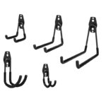 Carlige pentru garaj Heavy Duty，Niks，5 modele, cate unul pentru fiecare, carlig montat pe perete, negru