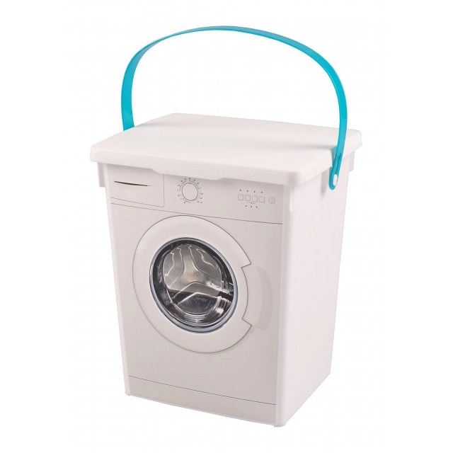 Cutie depozitare detergenti masina spalat rufe, plastic, maner, 19x16x23 cm