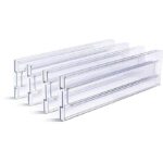 Set 4 organizatoare reglabile pentru sertar, pentru baie/bucatarie/dormitor, Daladen, Transparent, extensibile, h 8 cm, 27.5-52 cm