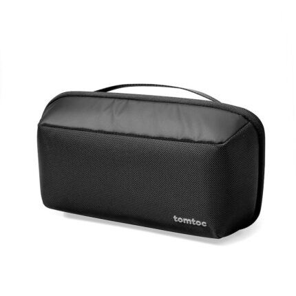 Geanta Organizator Pentru Accesorii Electronice TomToc Navigator, Poliester Reciclat, 18 Buzunare si Compartimente, Impermeabil, Protectie Impotriva Socurilor, Powerbank, Cabluri Date si Incarcare, Mouse, Casti, Consola Jocuri, 26 x 15 x 10 cm, Negru