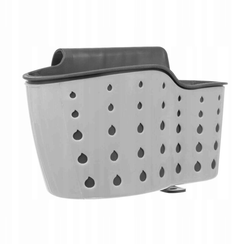 Suport Organizator pentru Burete, Ideal pentru Bucatarie/Baie, Practic, Usor de Montat si de Curatat, Material Durabil, Curea Reglabila din Silicon, Dimensiuni 15.5x6x8cm, Indiggo, Gri