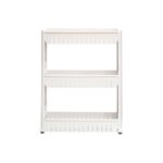 Etajera organizare baie, 3 polite, cu roti, pentru spatii inguste, Frandis, 55x13x72 cm, alba