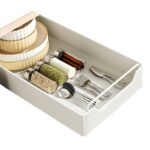 Rack de organizare si depozitare versatil de mare capacitate glisante -durabil economisitor de spatiu pentru bucatarie si baie esentiale, 35cm latime