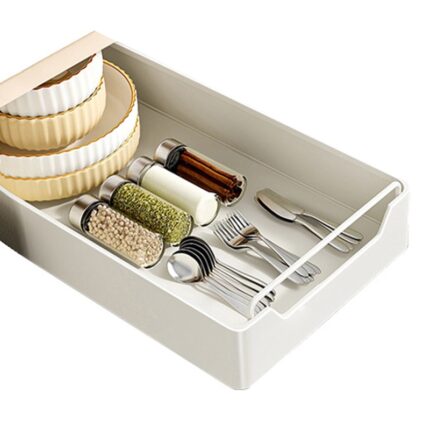 Rack de organizare si depozitare versatil de mare capacitate glisante -durabil economisitor de spatiu pentru bucatarie si baie esentiale, 35cm latime