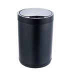 Cos de Gunoi cu Inductie fara picioare de uz casnic, BRJenial, Pentru baie, bucatarie, sufragerie, birou, Capacitate 9L, Deschidere/Inchidere Silentioasa, Culoare Negru