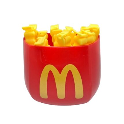 Cutie magnetica decorativa pentru frigider, set cu 12 cleme, rosu, 10x11.5x7cm