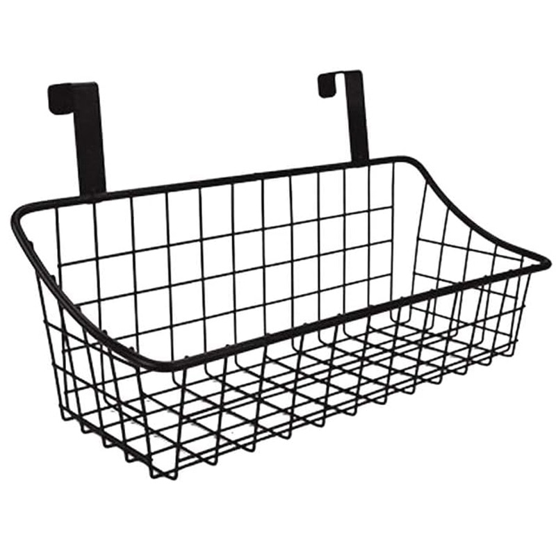 Cos suspendat pentru organizare si depozitare, Rqiurpn, Se aplica la baie, camera de dormit, design deschis, negru, 25x10x10cm