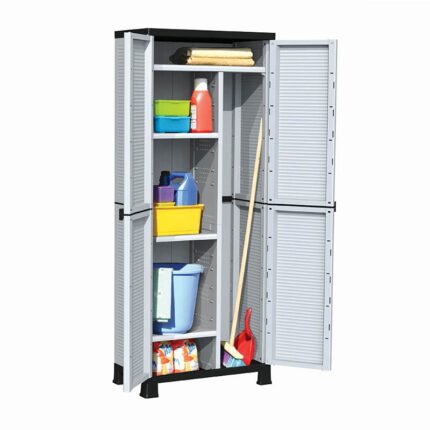 Dulap multifunctional, Bormann, 4 Rafturi, Plastic, Gri, 171x68x38 cm