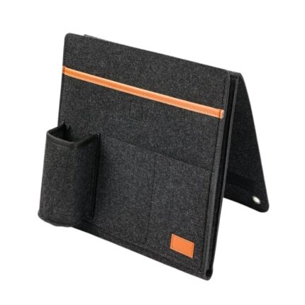 Buzunar organizator pentru pat, 5 compartimente, negru, 35x25x2.5 cm