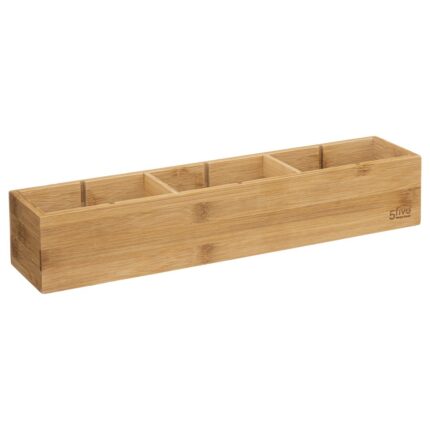 Organizator de sertar, 5five Simply Smart, Lemn de bambus, 38x8cm, Maro
