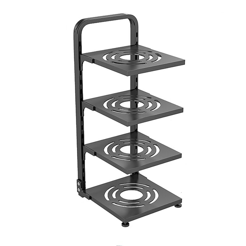 Suport organizator pentru tigai si oale, Pomanz, Otel carbon, Negru