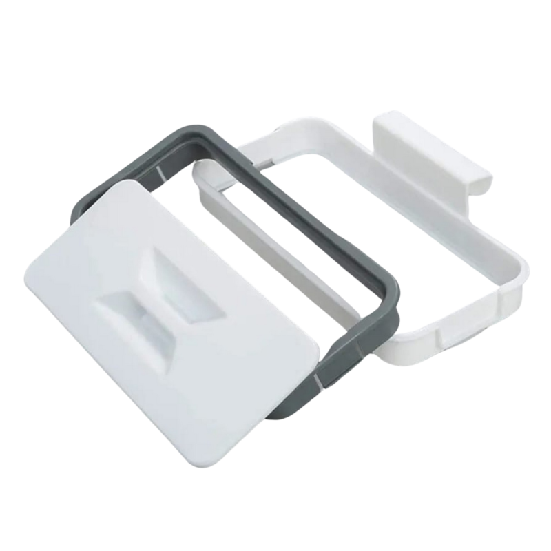 Suport Sac de Gunoi Plastic cu Clema de Suspendare, Chris Badzi 369®, 24,5 cm x 11,5 cm x 5,5 cm, Alb