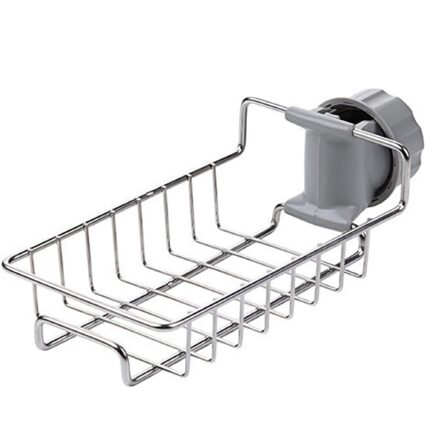 Organizator Chiuveta Retoo din INOX pentru Depozitarea Buretilor si Lavete, Montaj pe Robinet, Negru