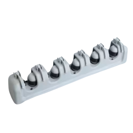 Suport Organizator de Perete pentru Depozitare Matura/Mop/Lavete/Manusi Cuptor/Perii/Undite/Instrumente de Gradinarit, Chris Badzi 369®, Multifunctional, 40x11x6cm, Gri