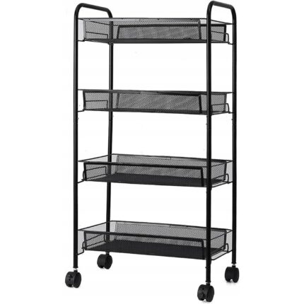 Carucior, Rg29, Rezistent La Decolorare, Cadru Stabil, Roti Pivotante La 360°, Adancimea mobilei: 26 cm, Latimea mobilierului: 44 cm, Inaltimea mobilierului: 82 cm, Negru