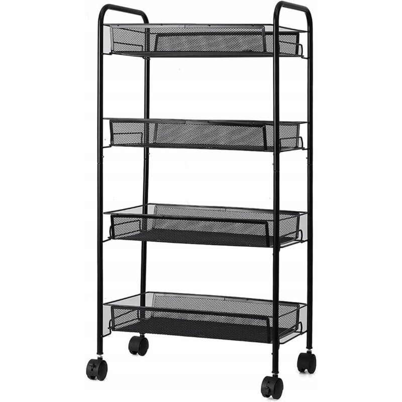 Carucior, Rg29, Rezistent La Decolorare, Cadru Stabil, Roti Pivotante La 360°, Adancimea mobilei: 26 cm, Latimea mobilierului: 44 cm, Inaltimea mobilierului: 82 cm, Negru