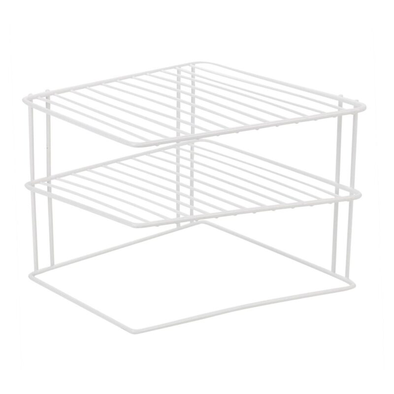 Etajera organizator pentru farfurii pe 3 nivele, 19 x 25 x 25 cm, alb, Bright & homely