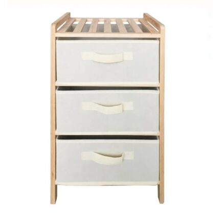 Raft pentru depozitare din lemn cu 3 sertare, SG, 32x26x60 cm