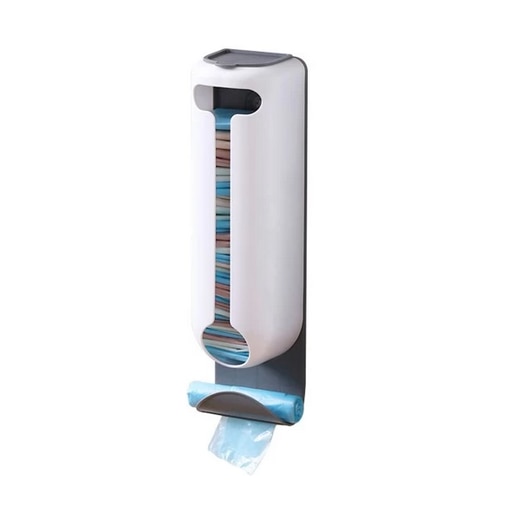 Suport pentru Pungi Salestore.ro® Organizator din plastic cu capac, Spatiu suplimentar pentru saci de gunoi, 37 x 10 x 8, 4 cm, Alb