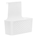 Cos de depozitare suspendat pentru usa dulap Shopiens®, din plastic, de culoare alba, 23.5 x 12.5 x 24.5 cm
