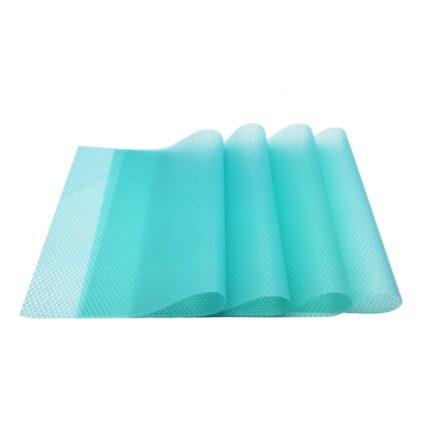 Set 4 Covorase Antiderapante Pentru Protectie Rafturi Frigider sau Sertare, Table Placemats, Material Impermeabil, Dimensiuni 45x29 cm, Albastru, Luxer