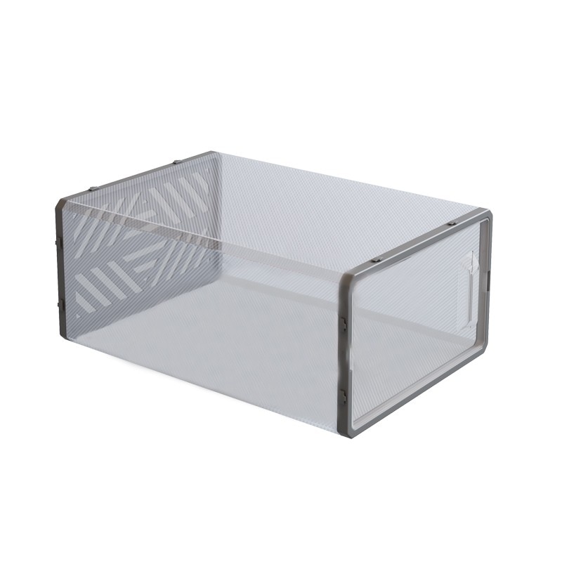 Cutie depozitare incaltaminte, PROCART, format XL 36 x 25 x 19 cm, inchidere cu capac, transparenta