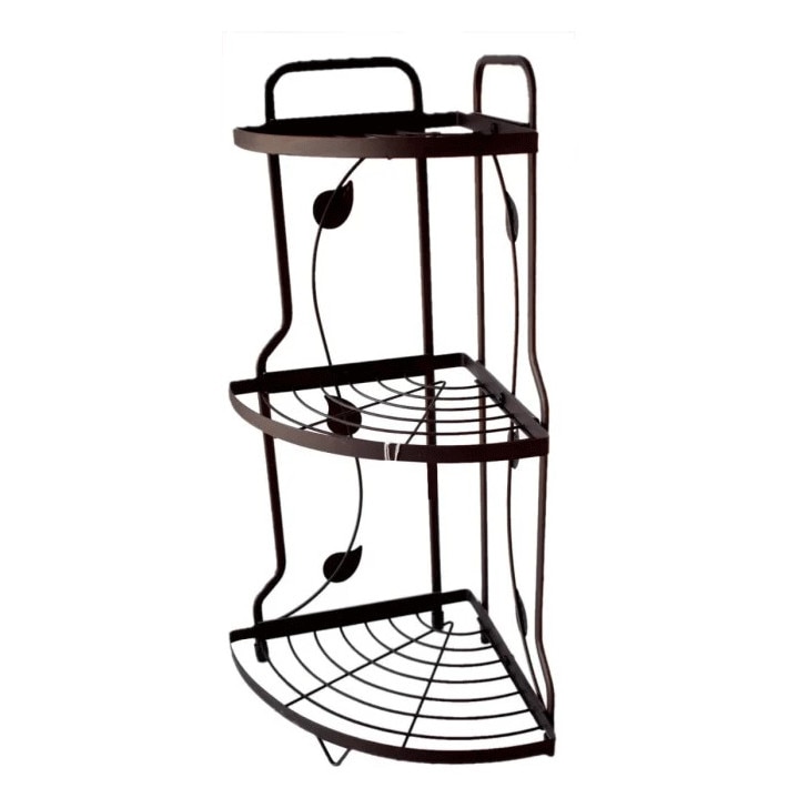 Suport Organizator Multifunctional EDAR Pentru Baie, Living, Dormitor, Bucatarie, 3 Rafturi Din Metal, Negru