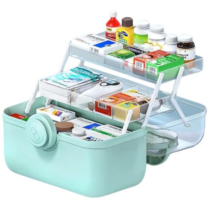 Organizator de medicamente cu compartimente 33, 5X22, 5X22, 5 verde XL