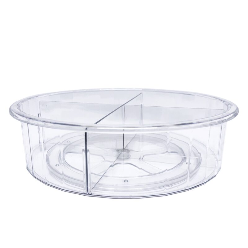 Tava rotativa cu separatoare pentru bucatarie 360 de grade, 30x30x7 cm