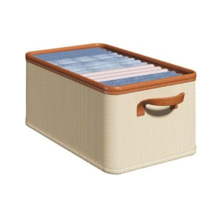 Cutie de depozitare tip cos, Pliabila, Se poate spala, Design maner pe ambele parti, Pentru depozitare, Textil, Gri, 44X25X20cm