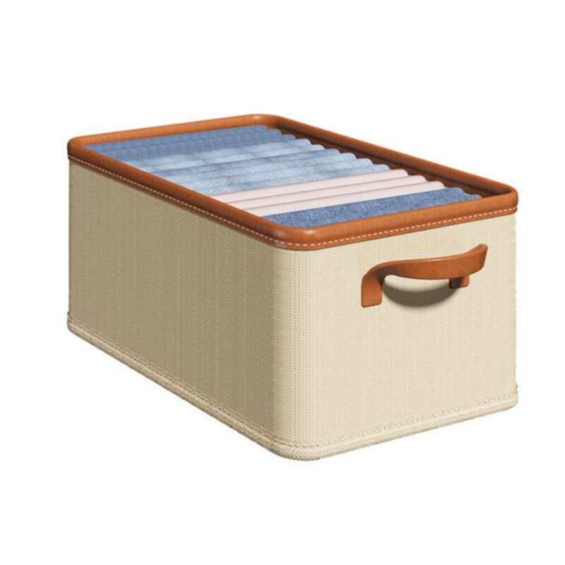 Cutie de depozitare tip cos, Pliabila, Se poate spala, Design maner pe ambele parti, Pentru depozitare, Textil, Gri, 44X25X20cm