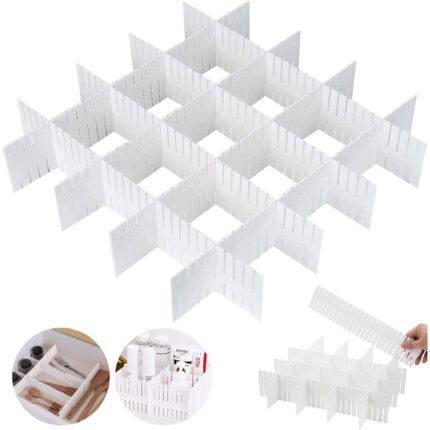 Organizator sertare, Jormftte, 12 piese, alb, 37x7 cm