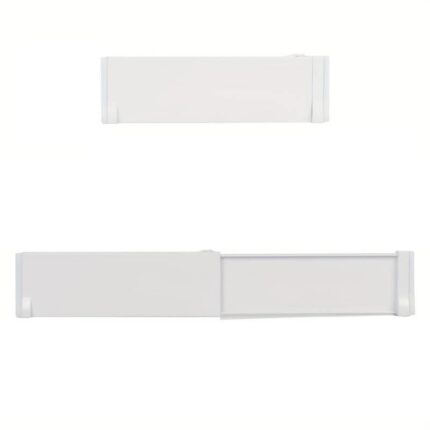 Organizator reglabil pentru sertar, Pentru Baie/Bucatarie/Dormitor, Sistem Antialunecare, Sistem Blocareminim 29.5cm, maxim 50cm, Alb