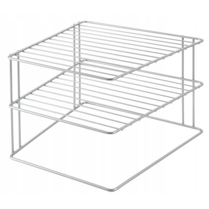 Suport organizator pentru dulap, Metaltex, Organizator de marca, Suport pentru dulap de blat, Raft suplimentar pentru farfurii, Metal, 25x25x19cm, Argintiu