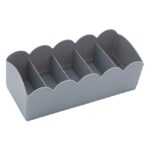 Organizator multifunctional pentru bijuterii, 5 compartimente, model dantelat, gri, 23x10x7.5cm