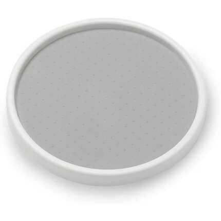 Suport depozitare, tava rotativa, 360 grade, organizare casa, 1 nivel, suprafata antiaderenta, plastic, alb, 25 cm