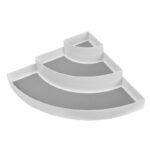 Etajera de colt organizare raft 3 nivele, pentru bucatarie sau baie, Frandis, 30x30x9 cm, PP+TPR, alb/gri