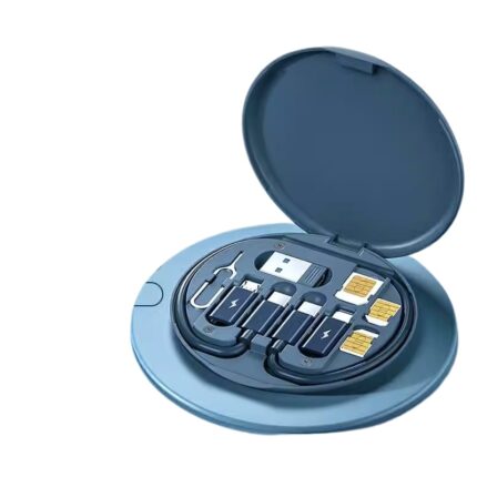 Cutie organizatoare multifunctionala 5-in-1, incarcare rapida 60W, set 6 piese, albastru marin