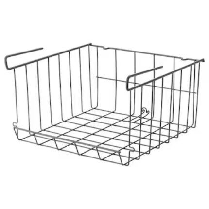 Cos suspendat, pentru spatiu suplimentar sub dulap, din otel, 31x18x30cm, rezistent la greutate, anticoroziv, gri/maro