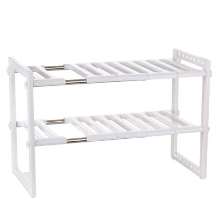 Etajera ajustabila cu doua rafturi, de pus sub chiuveta, 50 pana la 70 cm