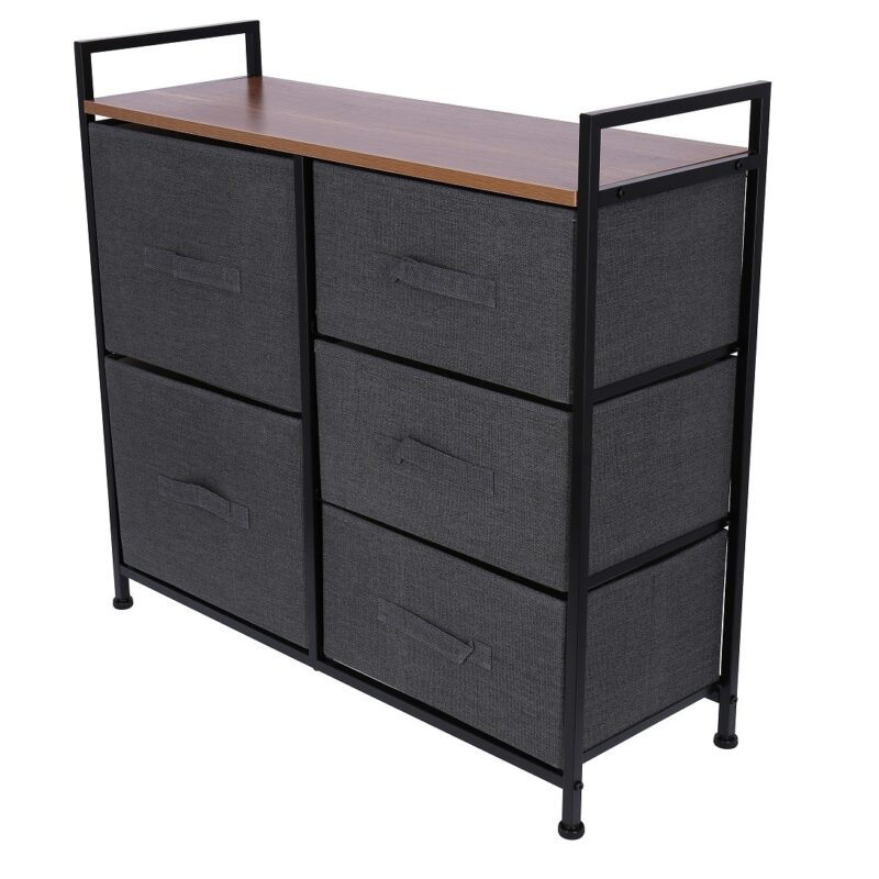 Comoda Grunberg , 83 x 29 x 77 cm, 5 sertare , gri, TB72