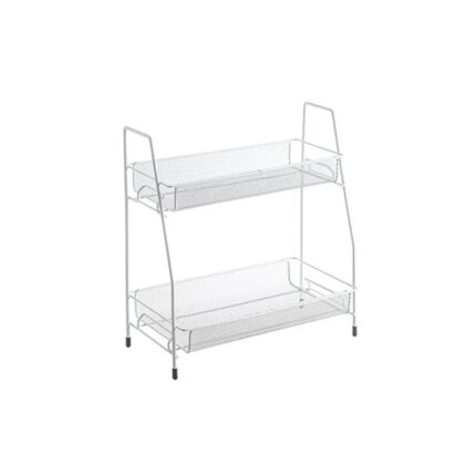 Suport organizator raft 2 etaje RABY din metal, 31x7.5x17 CM, Alb