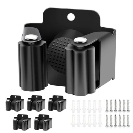 Set 6 suporturi matura, BOMSTOM, Se potriveste cu Biroul Baie Spalatorie Bucatarie Garaj Gradina Sistem de depozitare, Inox, Negru